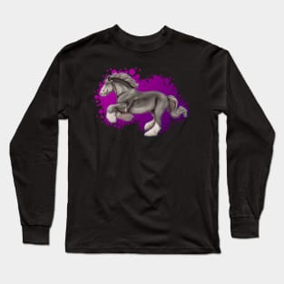 Shire Horse Dappled Gray Long Sleeve T-Shirt